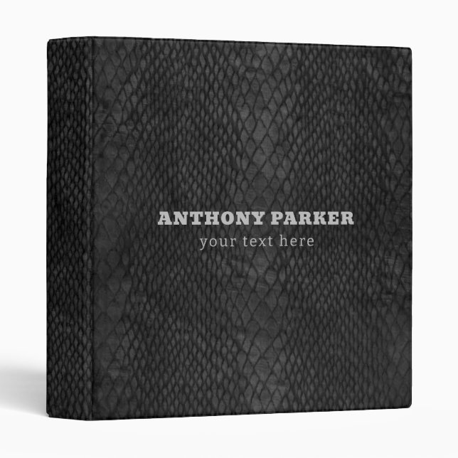 Black Snakeskin Background  3 Ring Binder (Front/Spine)