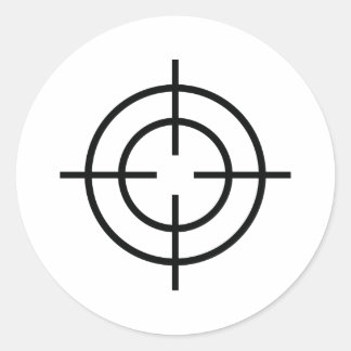 black sniper  crosslines icon classic round sticker