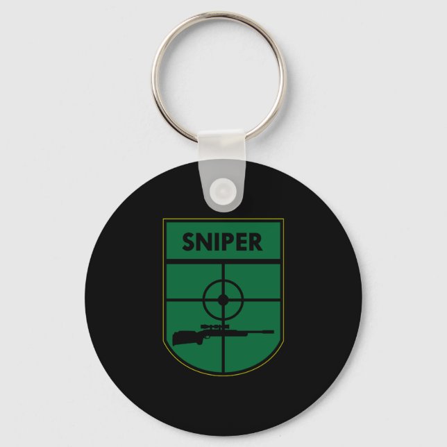 Black Sniper Patch Keychain (Front)