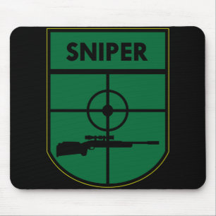 Black Sniper Patch Mouse Pad
