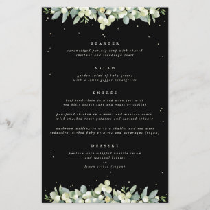 Black Snowberry + Eucalyptus 4 Course Wedding Menu