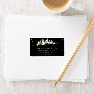 Black Snowberry+Eucalyptus Address Label