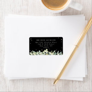 Black Snowberry+Eucalyptus Address Label