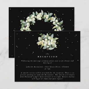 Black Snowberry+Eucalyptus Bouquet Reception Enclosure Card