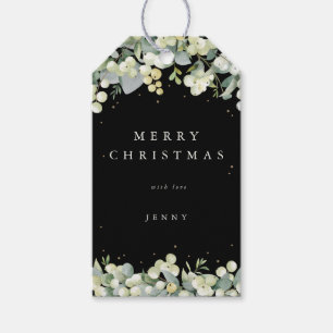 Black Snowberry+Eucalyptus Christmas/Holiday Gift Tags