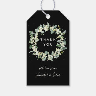 Black Snowberry+Eucalyptus Custom Message Gift Tags