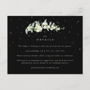 Black Snowberry+Eucalyptus Stem Wedding Details Enclosure Card