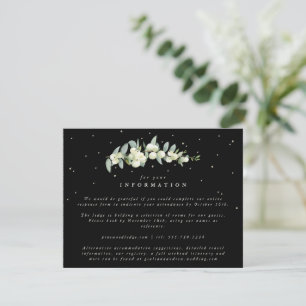 Black Snowberry+Eucalyptus Stem Wedding Info Enclosure Card