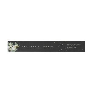 Black Snowberry+Eucalyptus Wedding Classic Wrap Around Label