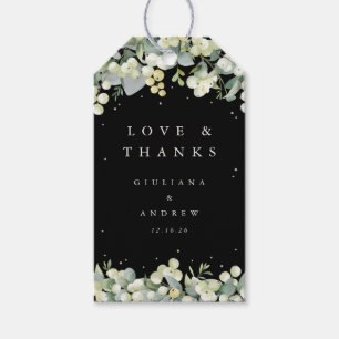 Black Snowberry+Eucalyptus Wedding Love + Thanks Gift Tags