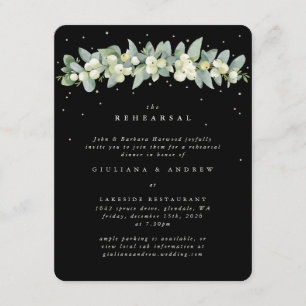 Black Snowberry+Eucalyptus Wedding Rehearsal Enclosure Card