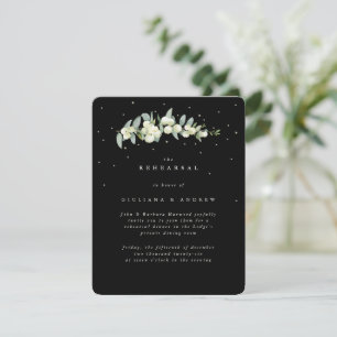 Black Snowberry+Eucalyptus Wedding Rehearsal Enclosure Card