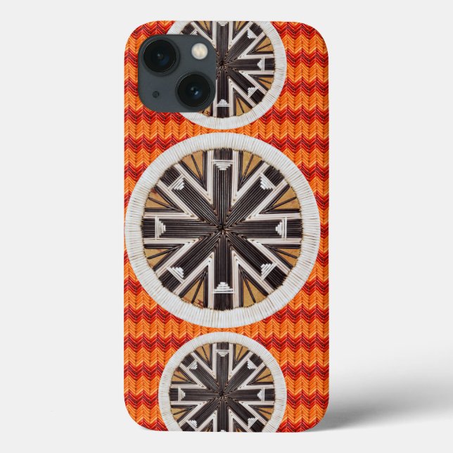 Black Snowflake and Orange Chevron Case-Mate iPhone Case (Back)