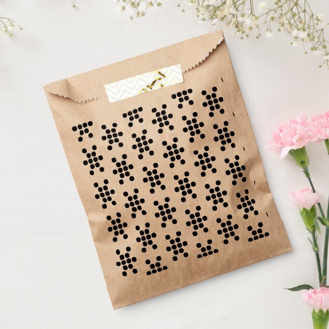 Black snowflakes festive pattern party paper favour bag (Sealed)