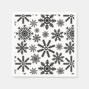 Black Snowflakes Napkin