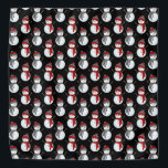 Black Snowman Christmas Pattern Bandana<br><div class="desc">This design was created through digital art. It may be personalized by clicking the customize button and add text, images, or delete images to customize. Contact me at colorflowcreations@gmail.com if you with to have this design on another product. Purchase my original abstract acrylic painting for sale at www.etsy.com/shop/colorflowart. See more...</div>