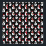 Black Snowman Christmas Pattern Bandana<br><div class="desc">This design was created through digital art. It may be personalized by clicking the customize button and add text, images, or delete images to customize. Contact me at colorflowcreations@gmail.com if you with to have this design on another product. Purchase my original abstract acrylic painting for sale at www.etsy.com/shop/colorflowart. See more...</div>