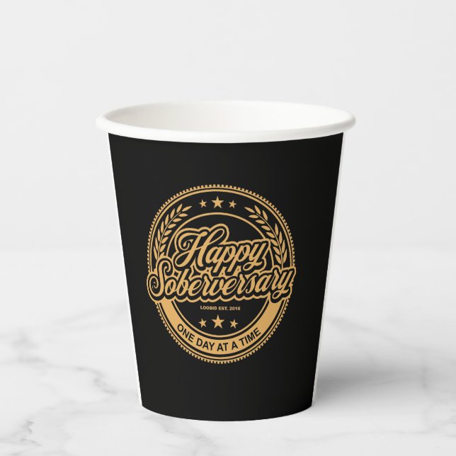 Black Soberversary Paper Cup (Front)