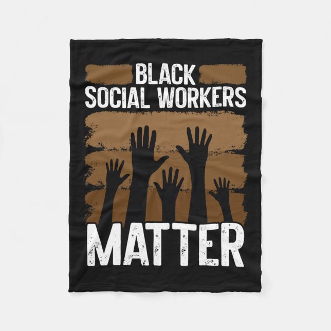 Black Social Worker African American Black History Fleece Blanket (Front)