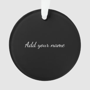 Black solid add name text here throw pillo