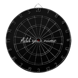 Black solid add name text message here throw pillo dartboard