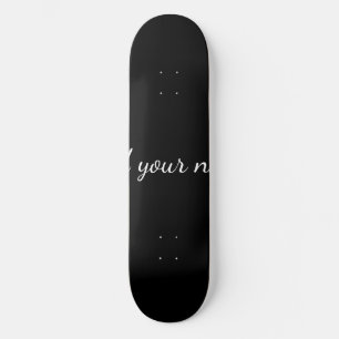 Black solid add name text message here throw pillo skateboard