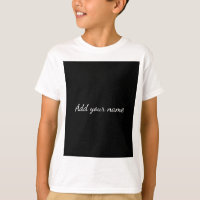 Black solid add name text message here throw pillo