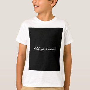 Black solid add name text message here throw pillo T-Shirt