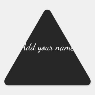 Black solid add name text message here throw pillo triangle sticker