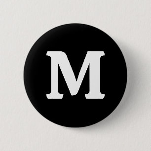 Black Solid Colour 2 Inch Round Button