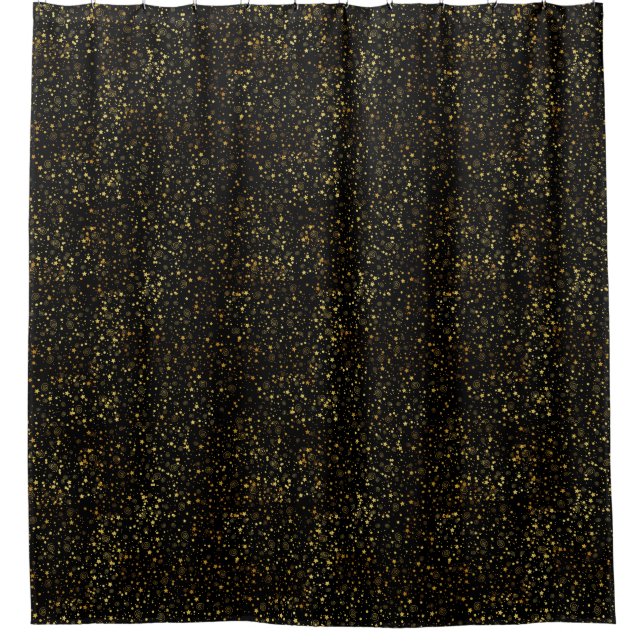 Black Solid Colour Gold Sparkle Personalized Custo (Front)