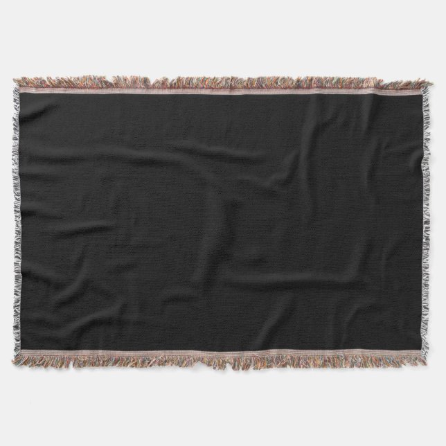 Black (solid colour)   throw blanket (Front)