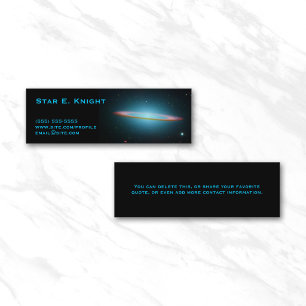 Black Sombrero Galaxy Space Photo Mini Business Card