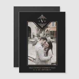 Black Sophisticated Flourish Chic Golden Initials