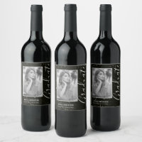 Black Space Glitter Personalized Photo Graduation
