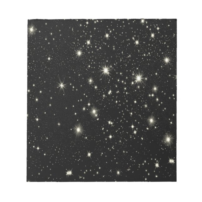 BLACK SPACE STARS BACKGROUNDS WALLPAPERS CUSTOMIZA NOTEPAD (Front)