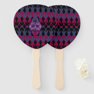 Black Spacecrafts and Arrow Monogram Pattern Hand Fan