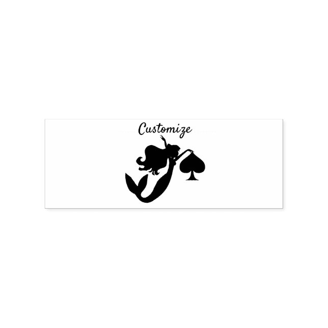 Black Spade Mermaid Silhouette Thunder_Cove Rubber Stamp (Imprint)