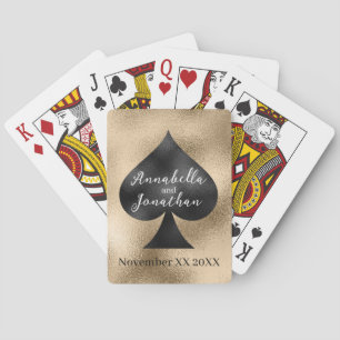 Black Spade on Gold Playing Cards