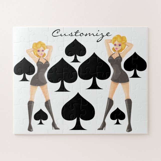 Black Spades Blonde Queen Thunder_Cove Jigsaw Puzzle (Horizontal)