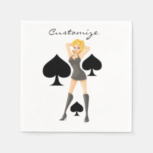 Black Spades Blonde Queen Thunder_Cove Napkin
