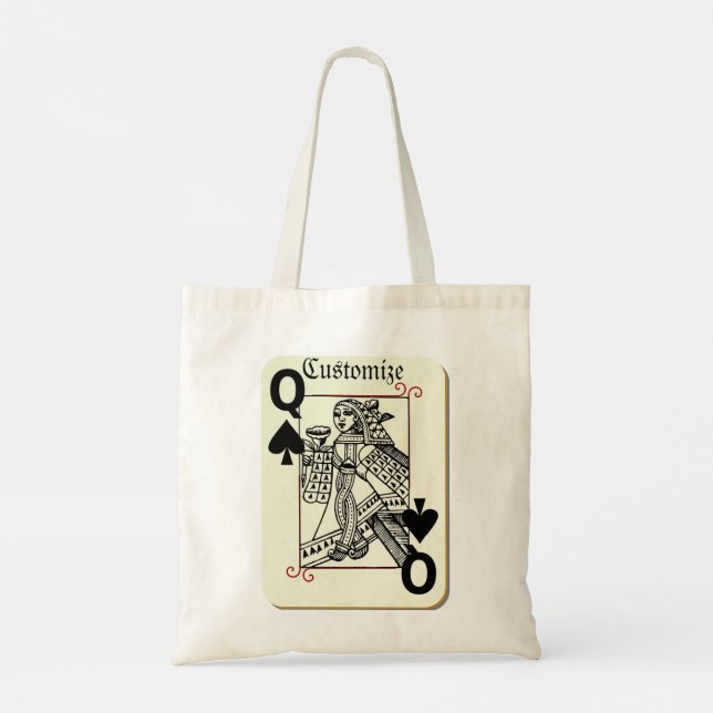 Black Spades Card Queen Thunder_Cove Tote Bag (Back)
