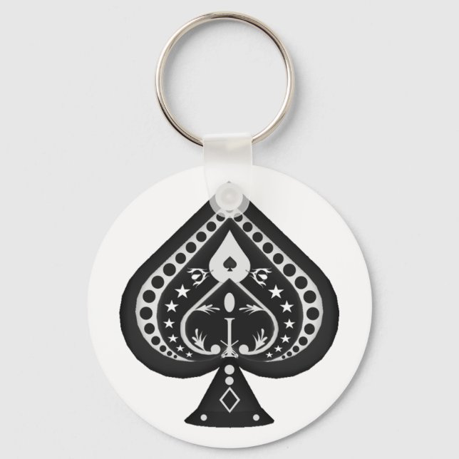 Black Spades: Playing Cards Suit: Keychain (Front)