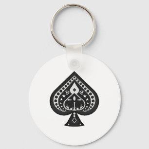 Black Spades: Playing Cards Suit: Keychain
