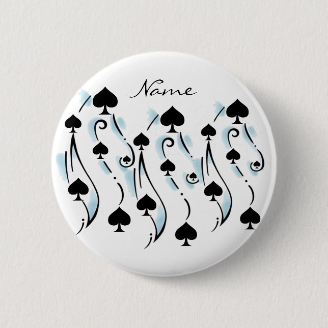 Black Spades Tattoo Style Thunder_Cove 2 Inch Round Button (Front)