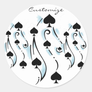 Black Spades Tattoo Style Thunder_Cove Classic Round Sticker