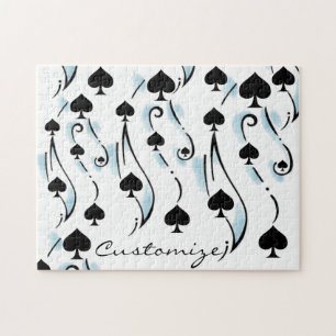 Black Spades Tattoo Style Thunder_Cove Jigsaw Puzzle