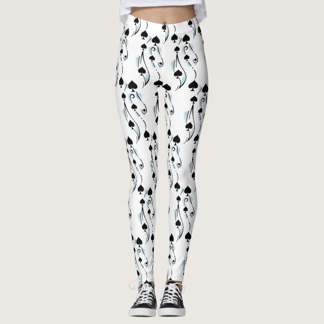 Black Spades Tattoo Style Thunder_Cove Leggings (Front)