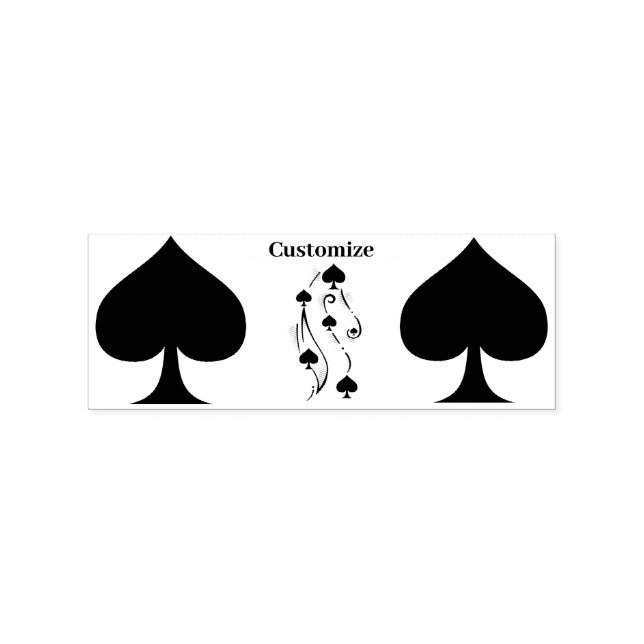 Black Spades Tattoo Style Thunder_Cove Rubber Stamp (Imprint)