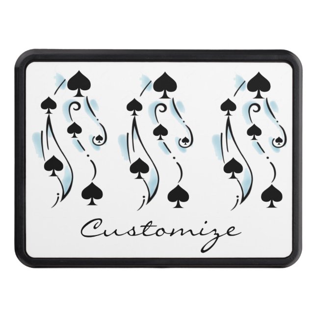 Black Spades Tattoo Style Thunder_Cove Trailer Hitch Cover (Front)